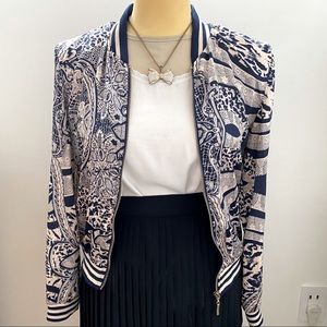 Women’s Lightweight printed satin bomber jacket